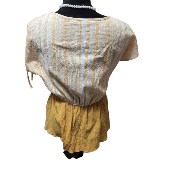 Andrée By Unit Medium Yellow White Cotton Top - Picture 11 of 11